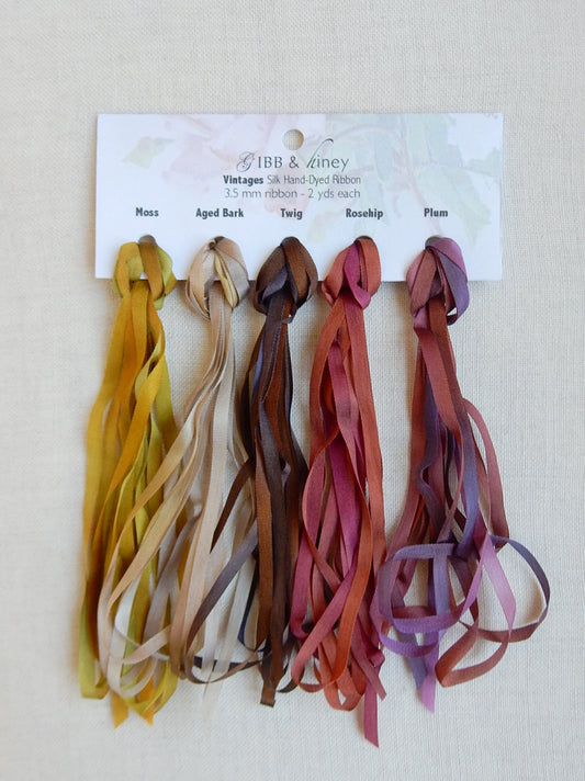 3.5mm Silk Ribbon Collection - Vintage Shades