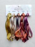 7mm Moss/Aged Bark/Twig/Rosehip/Plum- Silk Ribbon Collection