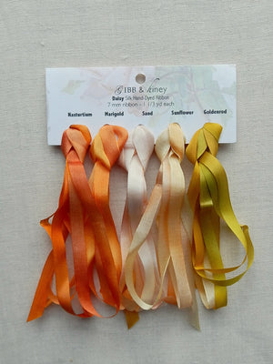 7mm Nasturtium/Marigold/Sand/Sunflower/Goldenrod- Silk Ribbon Collection