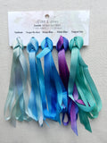 7mm Seafoam/Forget Me Knot/Ocean Blue/Violet Blue/Tropical Sea- Silk Ribbon Collection