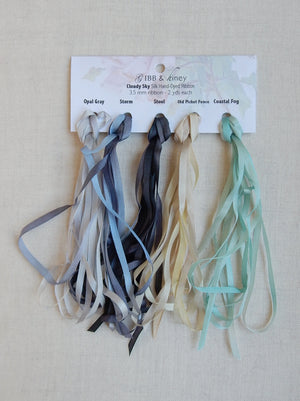 3.5 mm Opal Gray/Storm/Steel/Old Picket Fence/Coastal Fog- Silk Ribbon Collection