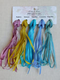 3.5 mm Raspberry/Chartreuse/Island Blue/Provincial Sky/French Blue- Silk Ribbon Collection