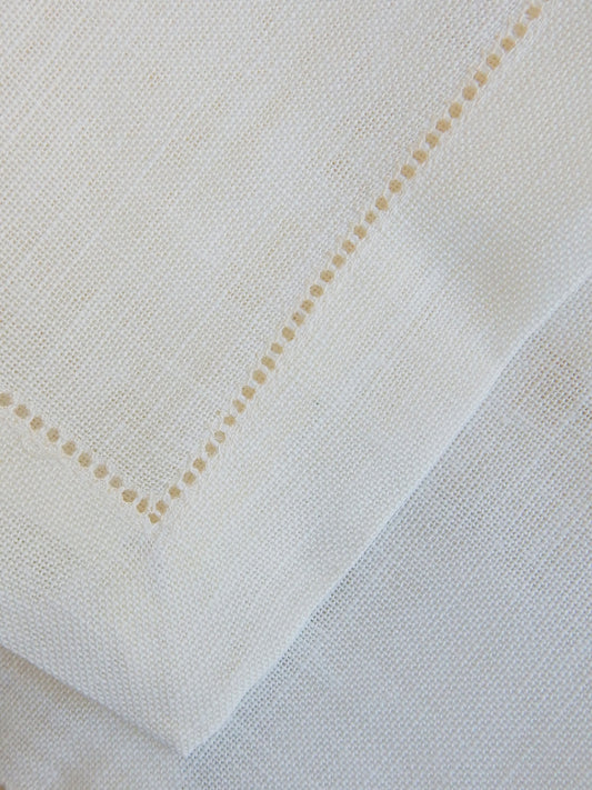 Ivory Linen Table Topper