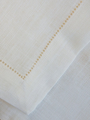 Ivory Linen Table Topper