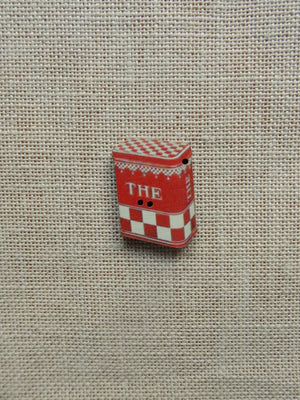 Tea box button - red